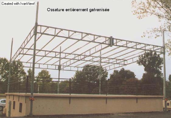 Structures démontables (toiture de podium avec bâche )